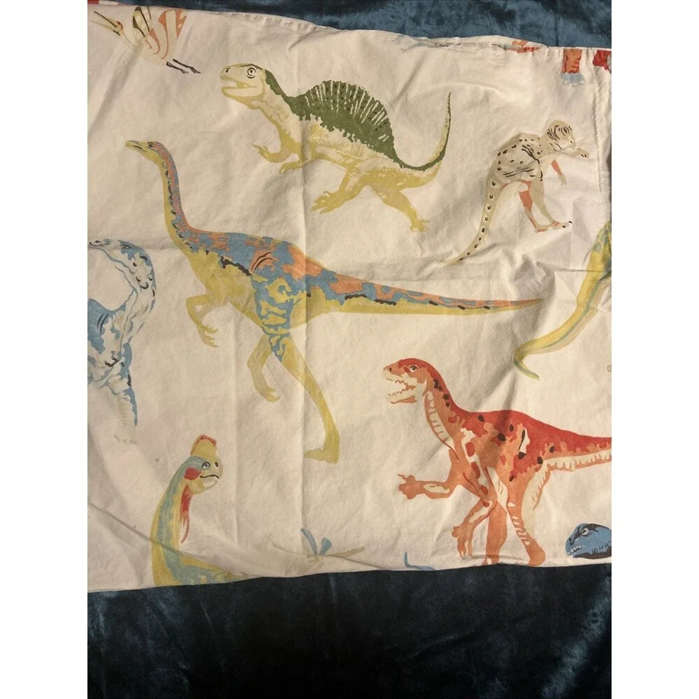 POTTERY BARN KIDS Dinosaur Single Pillowcase Multicolor Cotton 2012